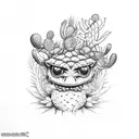 cactus with horny toad and Arizona sunset tattoo design idea