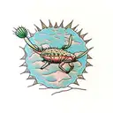 Arizona desert horny toad cactus window rock tattoo design idea