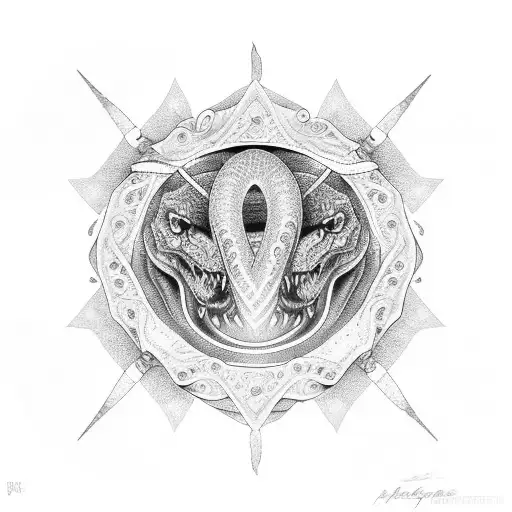  dagger snake  mandala tattoo design idea