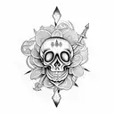 mushroom dagger skull mandala tattoo design idea