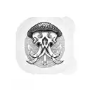 mushroom dagger skull mandala tattoo design idea