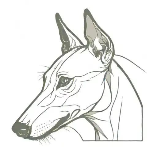 greyhound head tattoo design idea