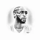 Nipsey Hussle and Kobe Bryant looking upwards at Heaven's Gate tattoo design idea