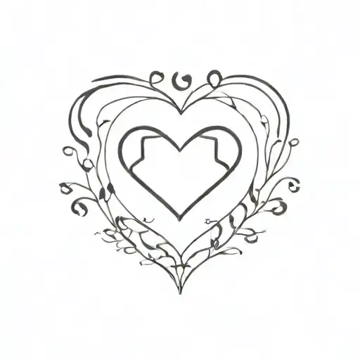 A minimalist paw print of various animals forming a heart shape tattoo design idea