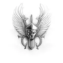 valkyrie with axe tattoo design idea