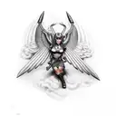 valkyrie with axe tattoo design idea