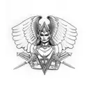valkyrie with axe tattoo design idea