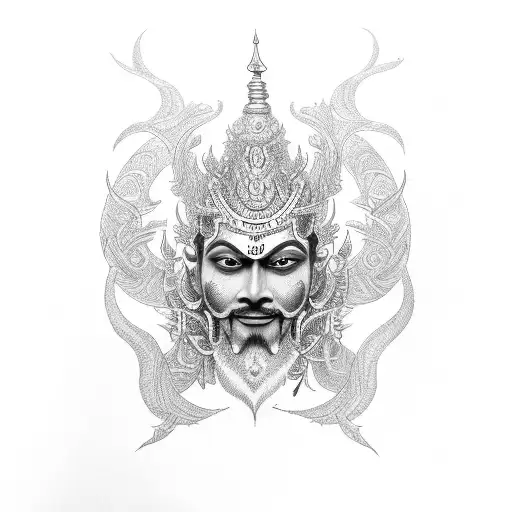 Tattoo Art Design Of Lord Rama, Ravana And Hanuman Collection Royalty Free  SVG, Cliparts, Vectors, and Stock Illustration. Image 78714078.