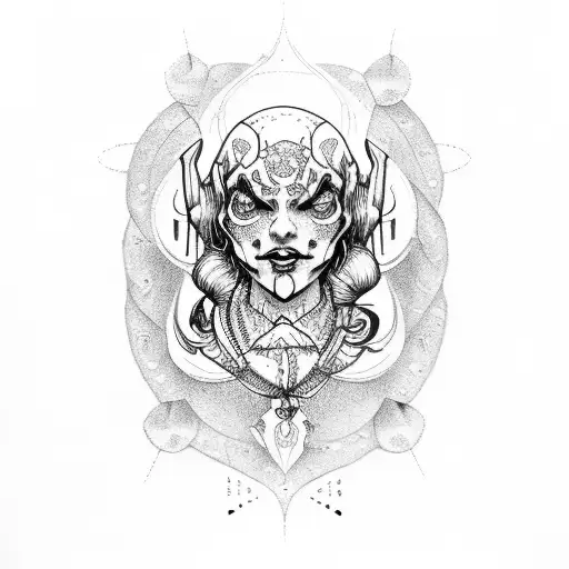 Jester sideways  tattoo design idea