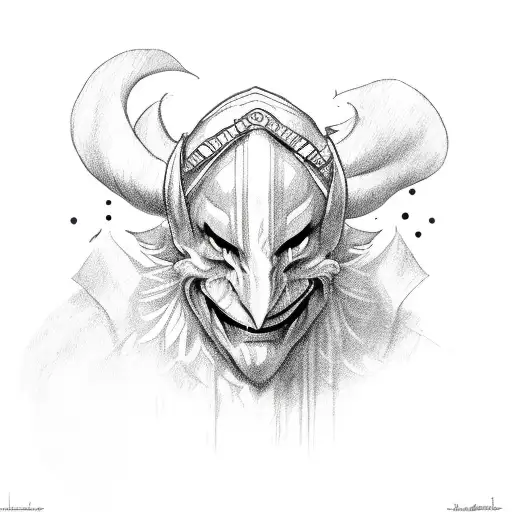 Jester angry tattoo design idea