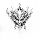 Jester with fangs tattoo design idea