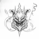 Jester with fangs tattoo design idea