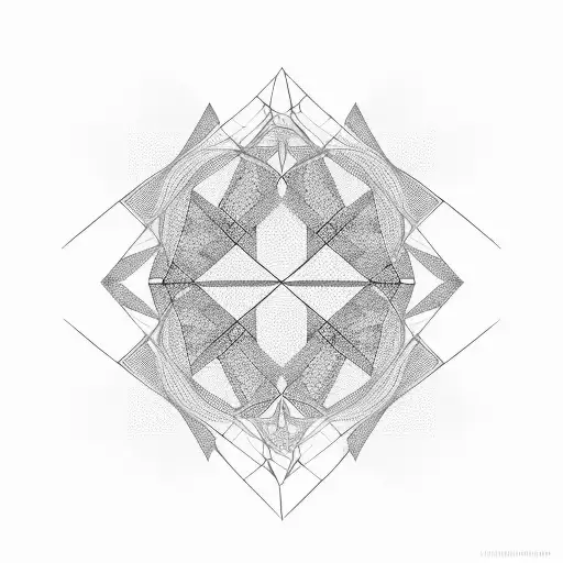 Abstract geometric pattern inspired by the concept of straight and narrow tattoo design idea