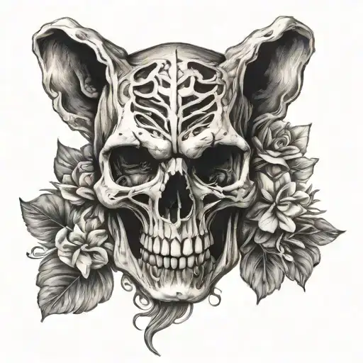 side face skull tattoo design idea