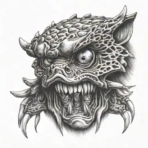 two sets of predator eyes tattoo design idea