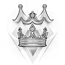 Diamond with crown tattoo design idea