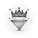 Diamond with crown tattoo design idea