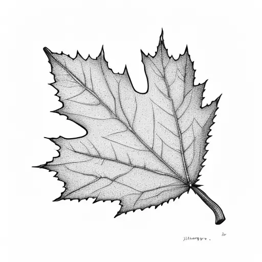 maple leaf with XXIX tattoo design idea