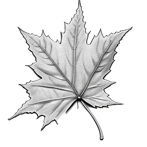 maple leaf with roman numerals tattoo design idea