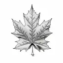 maple leaf with XXIX tattoo design idea