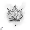maple leaf with XXIX tattoo design idea