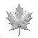 maple leaf with roman numerals tattoo design idea