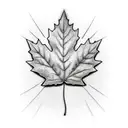 maple leaf with roman numerals tattoo design idea