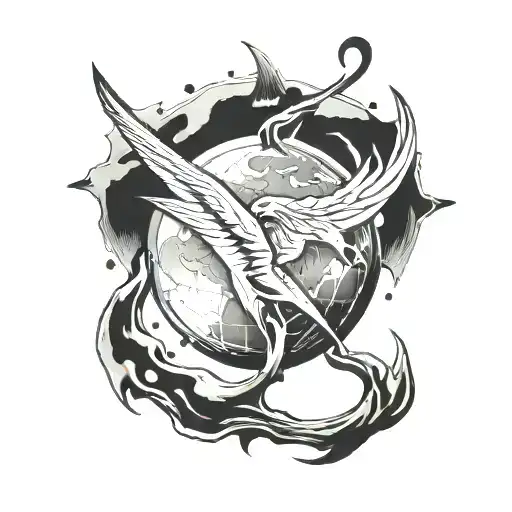 mercury glyph earth symbol tattoo design idea