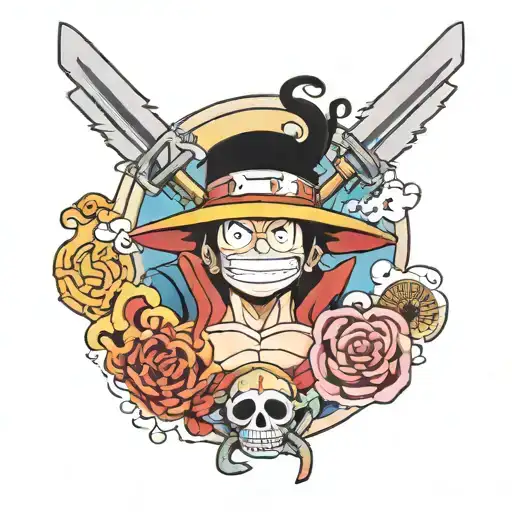 one piece anime yamato tattoo design idea