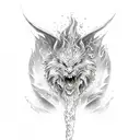 water and fire elements  tattoo design idea