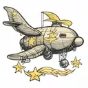 blimp with star   tattoo design idea