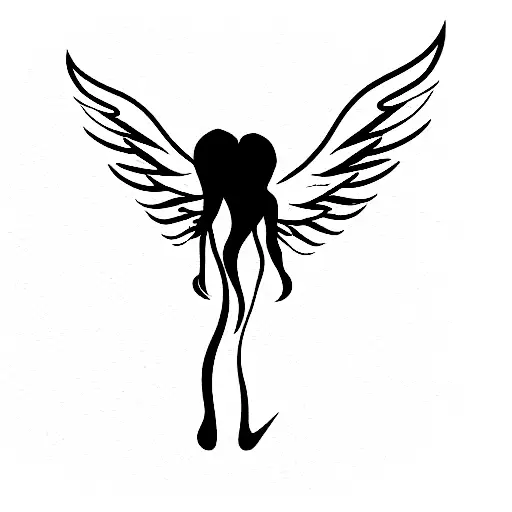 falled angel minimalistic tattoo tattoo design idea