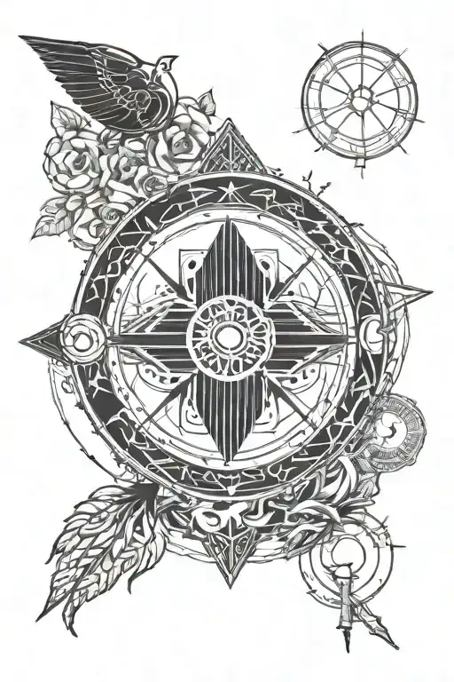 I want a tattoo that has everything I love so destiny 2 the video game cryptocurrency stocks and hippie stuff tattoo design idea