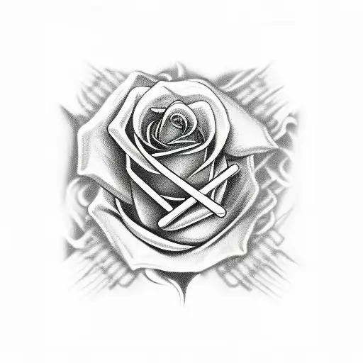 Rose, 666 in red, flames, skeleton fingers, moneybag,20 pound notes on fire, playin cards, dice on a half sleeve tattoo tattoo design idea