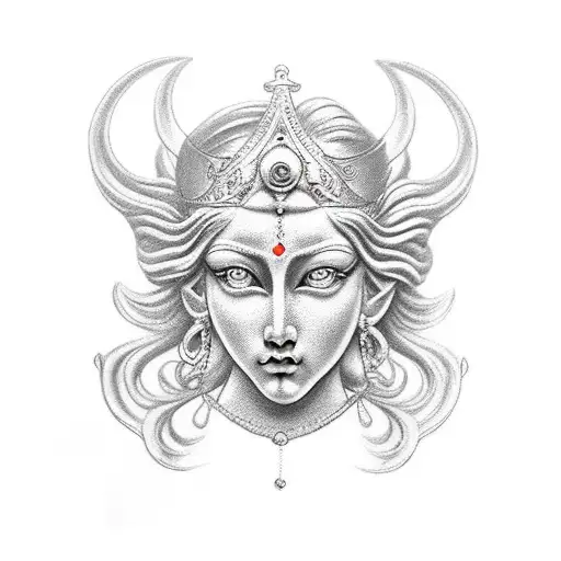 Goddes Themis on arm tattoo design idea