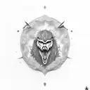 knife with g59 tattoo design idea