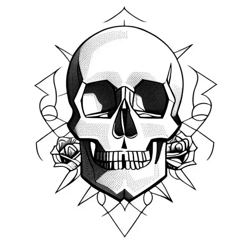 Skull and Roses tattoo design idea