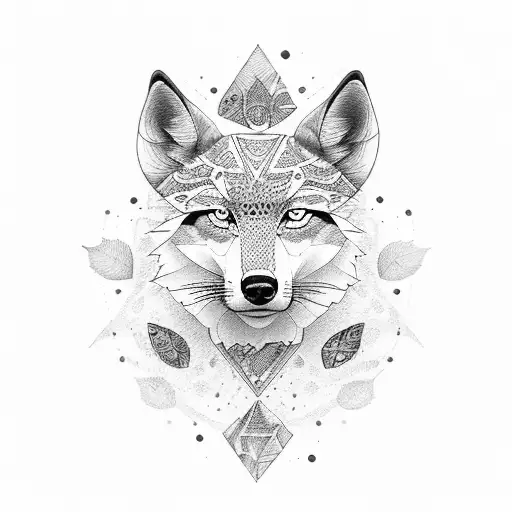 un lobo convieriendose en mariposa tattoo design idea