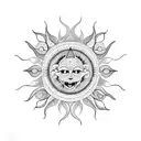 Sun in mandala tattoo design idea