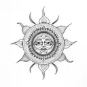 Sun in mandala tattoo design idea