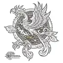 Phoenix from Dota 2 using sun ray spell tattoo design idea