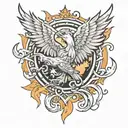 Phoenix from Dota 2 using sun ray spell tattoo design idea