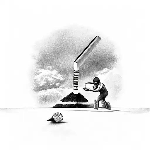 cricket ground and love tattoo design idea