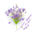 Cello  with lavender and poppies tattoo design idea