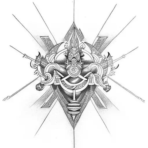 lorus vishnu & shivas trident tattoo design idea