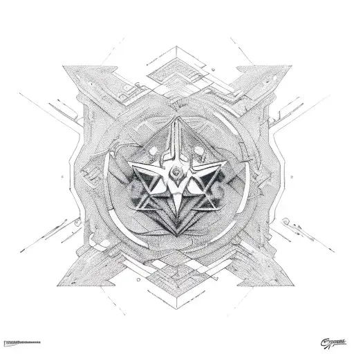 cybersiglism neotribal star symmetrical hipbone tattoo tattoo design idea