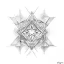 cybersiglism neotribal star symmetrical hipbone tattoo tattoo design idea