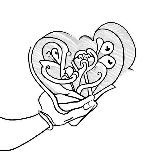 two hands in hand, from an aunt who has passed away and her niece who loves her very much tattoo design idea