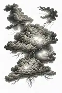 Storm clouds with light shining through. tattoo design idea