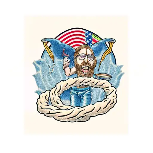 trey anastasio eating noodles tattoo design idea